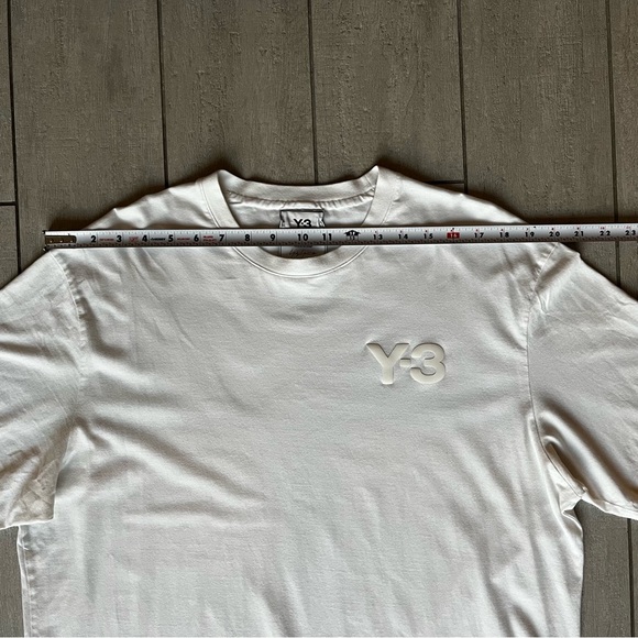 Y-3 Yohji Yamamoto Logo White T Shirt Mens Size L Crewneck Short Sleeve Designer - Picture 10 of 12
